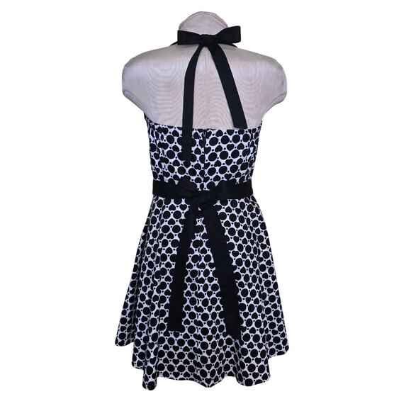 Modcloth Ixia Pin Up Rockabilly Polka dot hearts Fit & Flare Halter dress Size L - Picture 2 of 4